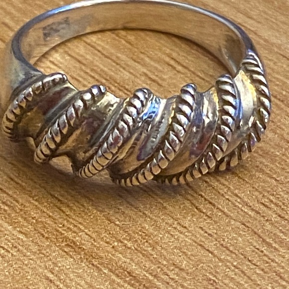 Vintage 925 sterling silver ring with twisted cords - Picture 6 of 7